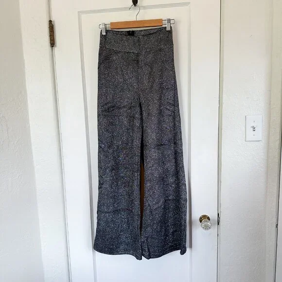 Velius | NWOT Wide Leg Metallic Sparkly Pants Trousers‎ - Picture 5 of 8